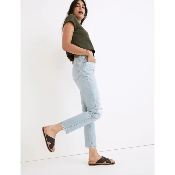 MADEWELL The Perfect Vintage Jean in Grandbay Wash: Ripped Edition - Picture 1 of 14